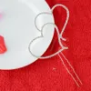 Bolo de casamento elegante de Feis Topper de alta qualidade Double Heart Diamond Bride and Groom Cake Topper Supplies Wedding Wedding Gift Bolo 8753292