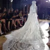 Luxry Zuhair Murad 2 livelli lungo 3 m cattedrale bordo in pizzo mantiglia da sposa velo da sposa pettine gratuito