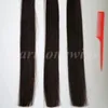 Pre Bonded I Tips Brasilianska Human Hair Extensions 50g 50Strands 18 20 22 24In # 2 / Darkest Brown Indian Hair Products