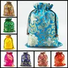 Gorgeous Bunk Drawstring Bra Underkläder Travel Bags Storage Silk Brocade Tryckt Presentförpackning Påsar 10st / Lot Mix Färg Gratis frakt