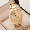 Genève Watch Men Dress Luxury Designer Klockor Guld Rostfritt Stål Kvarts Klocka Gåvor Till Man Vattentät Utomhus Sport Klocka Standard Qua