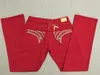 2016 Yeni Tasarım ünlü Kırmızı Renk Yeni robin kot erkekler sparkle taşlar denim Düz Kot moda tasarımcısı ünlü marka erkek kot boyutu 32-42
