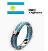 Atacado-Bandeira Nacional Cor Mão Cadeia Copa Do Mundo Equipes Fãs Pulseiras Espanha Brasil Itália Inglaterra França Alemanha Bandeira Charm Bracelet