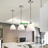 Spedizione gratuita moderna paralume in vetro variegato bianco E27 lampada a sospensione a LED singola per sala da pranzo/barback/