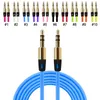 Bil AUDIO AUX EXTENTION CABLE 3FT 1M WIRED AUXILIARY STEREO 3.5mm Metal Jack Port Manlig ledning för bärbar telefon Högtalare