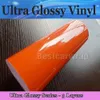 Premium Orange Glossy Vinyl Wrap 3 Layers Car Wrap Film med luftfri storlek: 1,52*20M/Roll