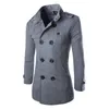 Fall- Fashion Winter Mens Jackets And Coats Duffle Coat Stylish British style Single Breasted Mens Pea Coat Wool Trench Coat