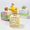 30 unids jirafa caja de caramelo lindo animal cajas de regalo baby shower cumpleaños boda favores / mono / tigre / elefante