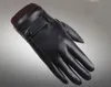 Men Touch Screen Gloves Winter Black Simulation Leather Washed PU Plus Velvet Warm Driving Cycling Fingers