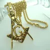 18K guldfylld skulptur freemasonry masonic mason hängande kedja halsband N283