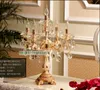 Modern gold Led candle holders reading light large Wedding led table lamp Restaurant Clear glass candlestick Bar dinining room tab1256318