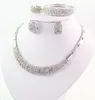 Африка ювелирные наборы ожерелье браслет серьги кольцо мода 18k золото / белый покрытием женщин свадьба подарочный набор