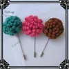 Felt blommor lapel pin brosch pins 20st / lot 12color för ditt val gratis frakt