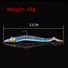 11 cm 10g Bionic Fish Haken Weichköder Köder Köder Jigs Single Hooks Fishhooks 5 Farb gemischte Silikon Angelgeräte 5 Stück / Los W-24