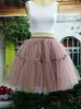 Vintage Petticoats Kolorowe 1950s Styl Krótki Mini Tulle Tutu Spódnice Underskirt Elastyczny pasek Satin Band Petticoats Do Sukienka Spódnicy