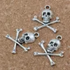 Legierung 150pcs „PIRATEN-SCHÄDEL UND CROSSBONES“ Charme-Anhänger für die Schmuckherstellungs-Entdeckungen 20*24mm A-128