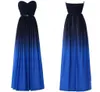 Moda Gradyan Ombre Prom Elbiseler Sevgilim Siyah Mavi Şifon Yeni Kadınlar Akşam resmi elbisesi 2020 Uzun Parti Elbisesi Kırmızı Halı287h