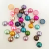Demi perle en plastique dos plat Scrapbook/8mm perles à dos plat cadeaux mélange couleur bricolage décoration de mariage-B02A