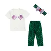 Baby flicka kläder t-shirt + sjöjungfru leggings byxor huvudband set baby flicka 0-24m nyfödda baby flicka kläder uppsättningar 3pcs skal kläder sommar