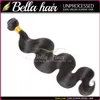 Bellahair Human Hair Dyable Bleachable 9a Bundels Peruaanse weefsel Extensions Natural Black Color Dubbele inslag 3-4 van