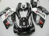 ABS Fairing Kit för Suzuki GSXR600 GSXR750 1996 1997 1998 1999 2000 BodyKits GSXR600 / 750 96-00 Vit Svarta västra plastfeedningar Set GB40