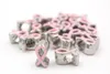 Newest DIY Jewelry Findings Beads Metals Big Hole Beads Eurpean Beads Breast Cancer Awareness Beads Breast Cancer Pink Ribbon Beads