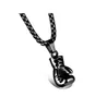 Collier Mini gant de boxe, couleur noir et or, à la mode, bijoux de boxe, pendentif Cool en acier inoxydable pour hommes et garçons, cadeau 6835600