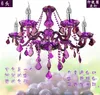 Chandeliers Free Shipping New Arrival Purple Crystal Chandelier Crystal Light 6 Arms JP8682/6L D550MM H500MM