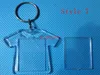 1000pcs / lot plus récent bricolage acrylique blanc Po porte-clés en forme de porte-clés clairs insérer Po en plastique Keyrings267S