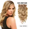 Elibess haar -clip in menselijk haar 100g 7 stks / partij Alle kleuren beschikbaar Body Wave Clip in hair extensions