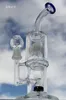 Nya glasbongar design dubbel kors perc vattenrör med 14 mm kvarte domelösa tunga glas bongs rökande bubbler oljerigg