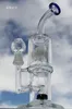 New glass bongs design Double Cross PERC WATER PIPE with 14mm quarte domeless Heavy Glass bongs smoking bubbler oil rig