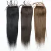 7A Color #1b Black Brazilian Straight Baby Hair Top Lace Closure 3 part 1B 4X4 Peruvian Virgin Top Lace Closures Hair Cheap Human Hair