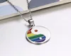 Moda Yin e Yang Pingente Colar Arco-íris de Aço Inoxidável Pingentes do Orgulho Gay com Design Tai Chi Bagua