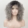 Pixie Cut Perruques Cheveux Synthétiques Femmes Ombre Court Noir Gris Naturel Aucun Dentelle Perruques Kinky Bouclés De Mode Afro Americain En Stock