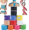 Retail 5cm * 5m Kinesiologi Kinesio Roll Bomull Elastisk Lim Muskel Sport Kinesiologi Tape Bandage Physio Strain Skada Support Kneepad