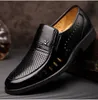 Summer Latest Groom dress shoes Men's black breathable Hollow out Leather shoes for men's Flats leather sandals NLX171