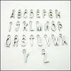 Wholesale-Mix 520pcs Charms alphabet Letter Pendant Tibetan silver Zinc Alloy Fits Bracelet Necklace DIY Metal Jewelry Findings