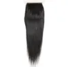 Brazilian Straight Human Virgin Hair Weaves With 4x4 Lace Closure Bleached Knots 100g/pc Natural Black Color 1B Double Wefts Hair Extensions