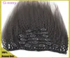 12-26 pouces 100g Indidan pince à tête complète dans l'extension de cheveux humains pince de couleur naturelle droite crépue sur la trame de cheveux humains G-EASY