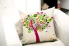 Pillow Cushion Cover Cartoon Little Girl Fresh Flowers Throw Pillow Case Colorful Breathable Cotton Linen Fundas de Almohadas Coji270J