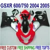 Kit de carénage au prix le plus bas pour SUZUKI GSXR600 GSXR750 2004 2005 ensemble de carénages K4 GSX-R600/750 04 05 moto rouge argent noir SV17