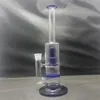 11.5 inch Glass Bong Hookah Blue Color Honeycomb to UFO Perc Water Pipe