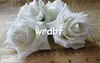 Singel Velvet Rose Flower Head Dia. 6,5cm / 2,56 "Konstgjorda blommor Hexagons ros för DIY Corsage Garland Bouquet Wedding Flowers