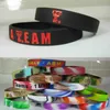 Pulsera de silicona personalizada de 12 mm de ancho grabada en color, pulsera de silicona con logotipo personalizado para regalo de promoción