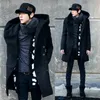 Wholesale- 2017 New Arrival Winter Trench Coat Men Double Button Cheap Mens Trench Coat Hoody Mens Long Trench Coat Size M-3XL