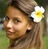 ヘアクリップ-50ピン/ロットヌールヌールヌーフの女の子ハワイアンプルメリア泡の花のヘアピンDIYの帽子のPEフランジパニヘアピンホワイトイエロー