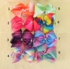 10 stks 18 cm Grote Ombre Rainbow Lint ABC Haarbogen Clips met Love Heart Diamone Cheerleader Pageant Hair Accessories HD3488