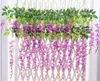 1.1 Meter Long Elegant Artificial Silk Flower Wisteria Vine Rattan For Wedding Centerpieces Decorations Bouquet Garland Home free DHL