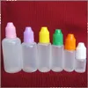 Needle Bottle 5ml 10ml 15ml 20ml 30ml 50ml Soft Dropper bottles CHILD Proof Caps Store most liquid E Vapor Cig Liquid DHL Free